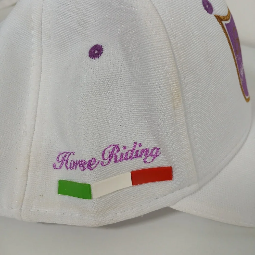 GaGa Milano Horse Riding Baseball Cap White Purple Italian Flag Equestrian‎ Hat